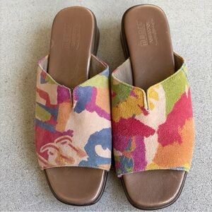 Munro Multicolor Suede Slide Mules - Pink, Orange, Green, Blue, Cream